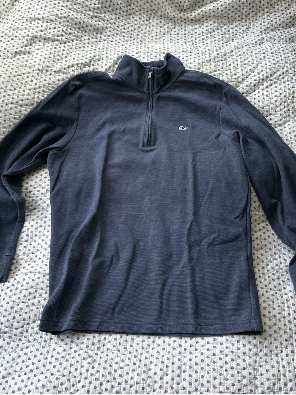 Vineyard Vines Men's Navy Half-Zip Saltwater Quarter-Zip Pullover Sweater
